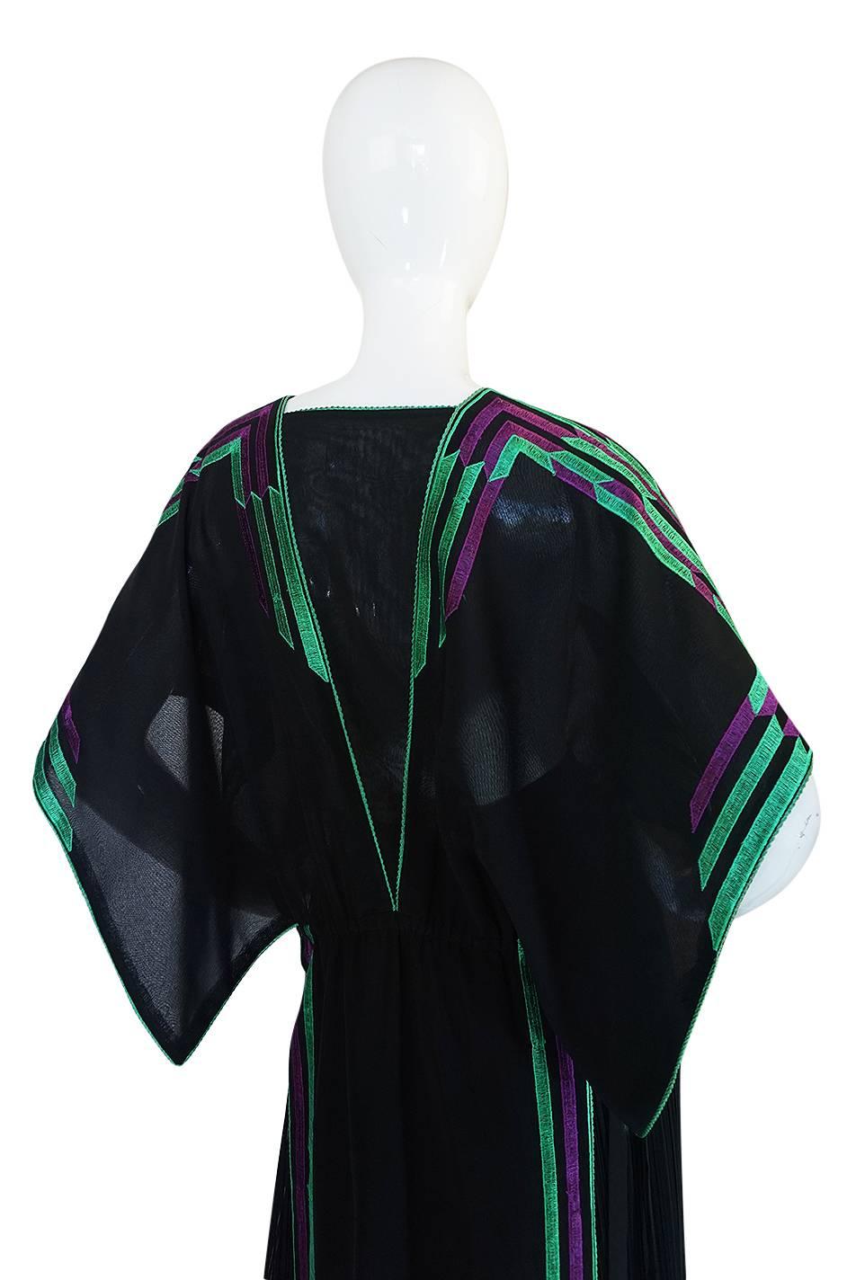 Women's c1970-74 Janice Wainwright Embroidered Caftan Tabard & Skirt Set