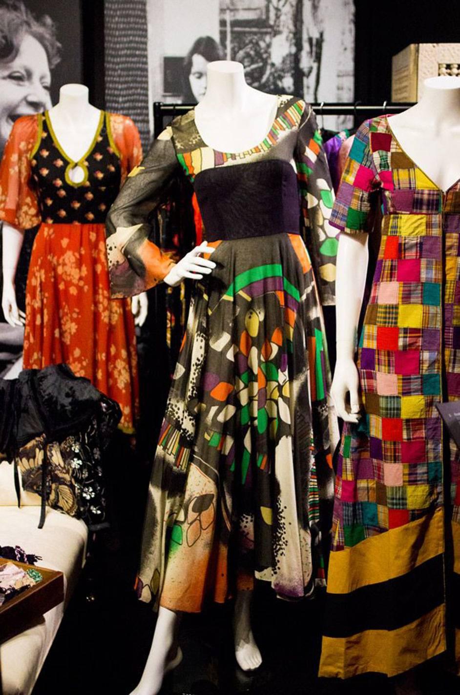 Museum Exhibited 1971 RTW Thea Porter Painted Print Dress 4