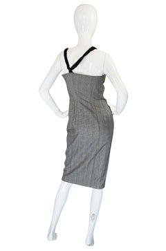 S/S 1998 Gianni Versace Couture Houndstooth Dress w Lace Cups