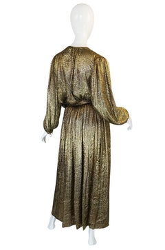 Yves Saint Laurent Documented Gold Metallic Lame Set, 1976-1977