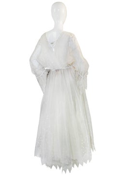 Zandra Rhodes Shell Collection Embellished Ivory Silk Dress, 1972-1973