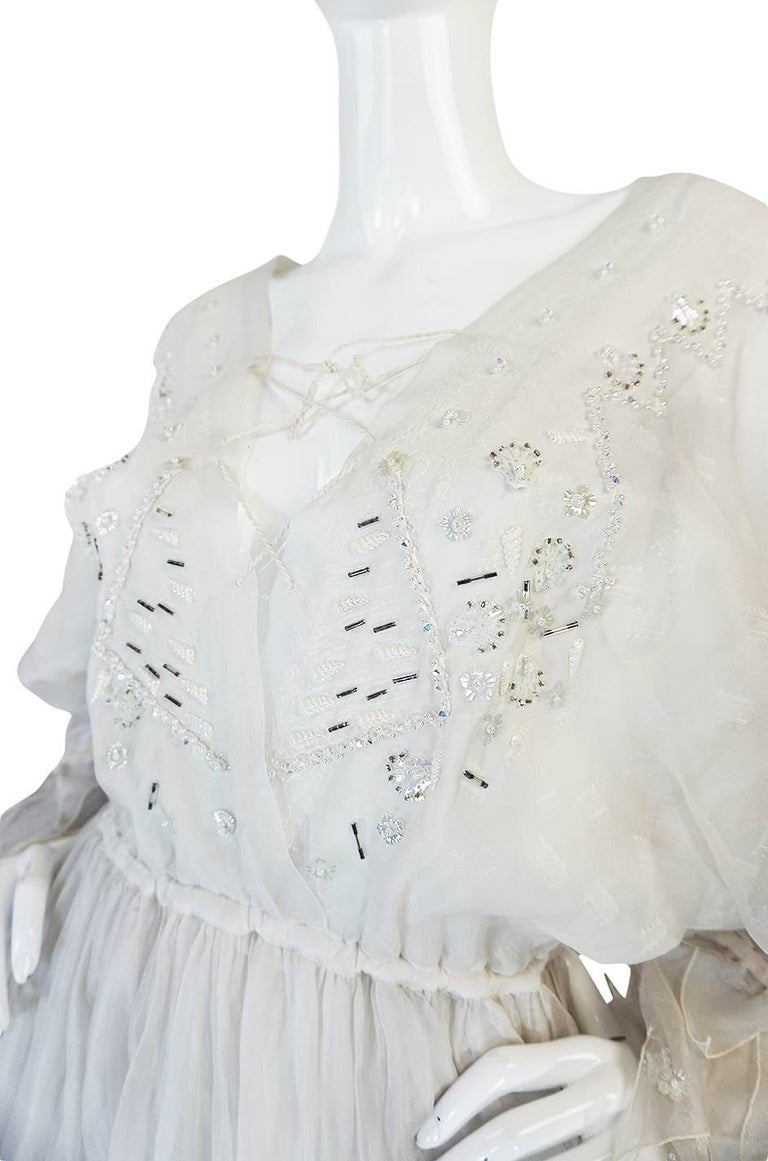 Zandra Rhodes Shell Collection Embellished Ivory Silk Dress, 1972-1973 ...