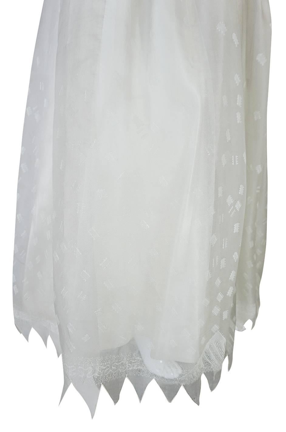 Women's Zandra Rhodes Shell Collection Embellished Ivory Silk Dress, 1972-1973