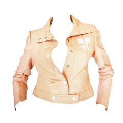 Andre Courreges Documented Vinyl Crop Jacket in Buff, 1971 - 1972