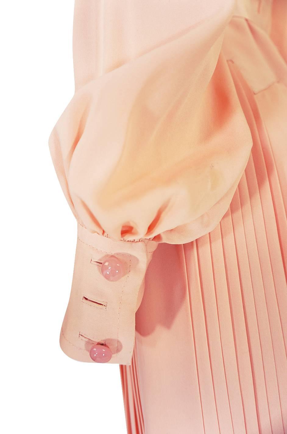 Christian Dior Haute Couture Intricately Pleated Silk Dress, A / W 1973  4