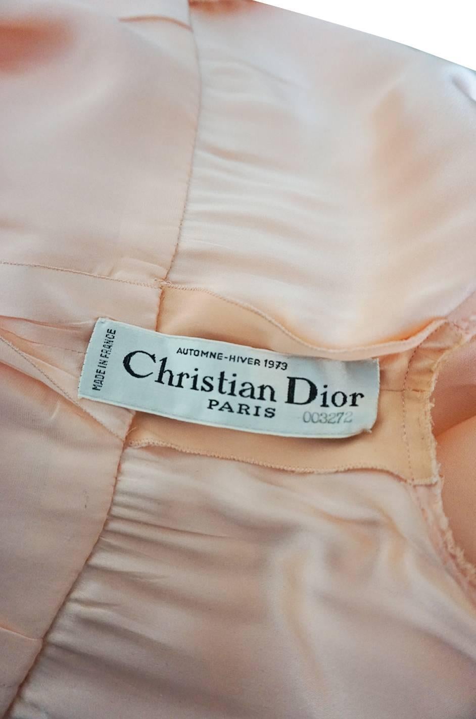 Christian Dior Haute Couture Intricately Pleated Silk Dress, A / W 1973  5