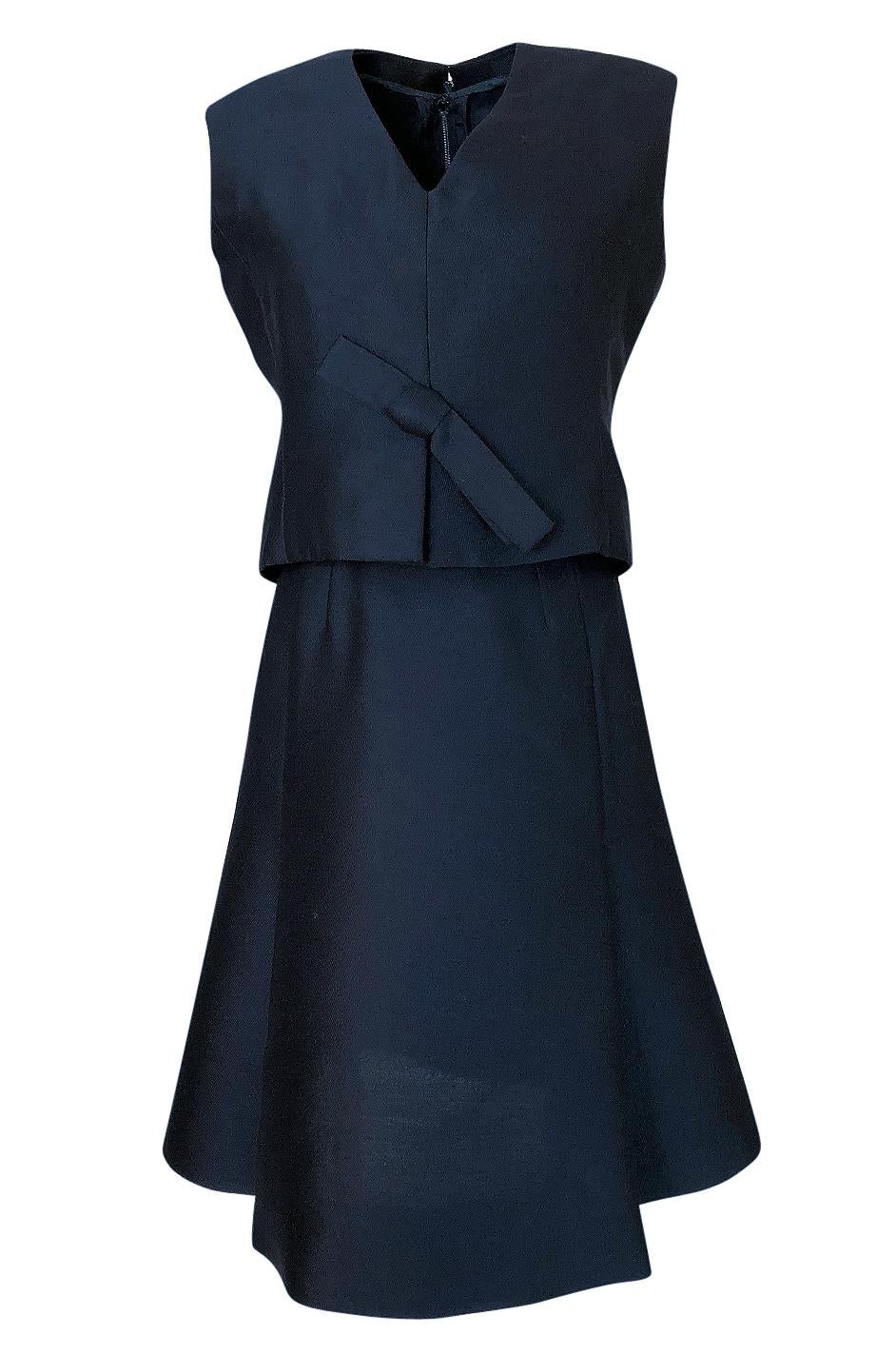 1950s Christian Dior Midnight Blue Demi-Couture 3 Piece Dress Suit 1