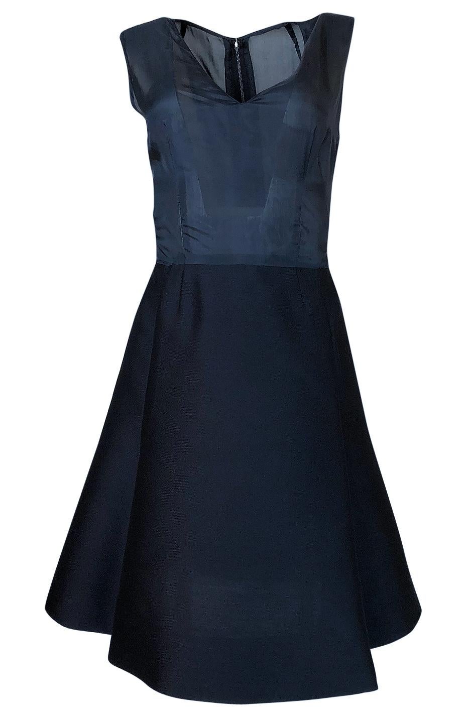 1950s Christian Dior Midnight Blue Demi-Couture 3 Piece Dress Suit 5