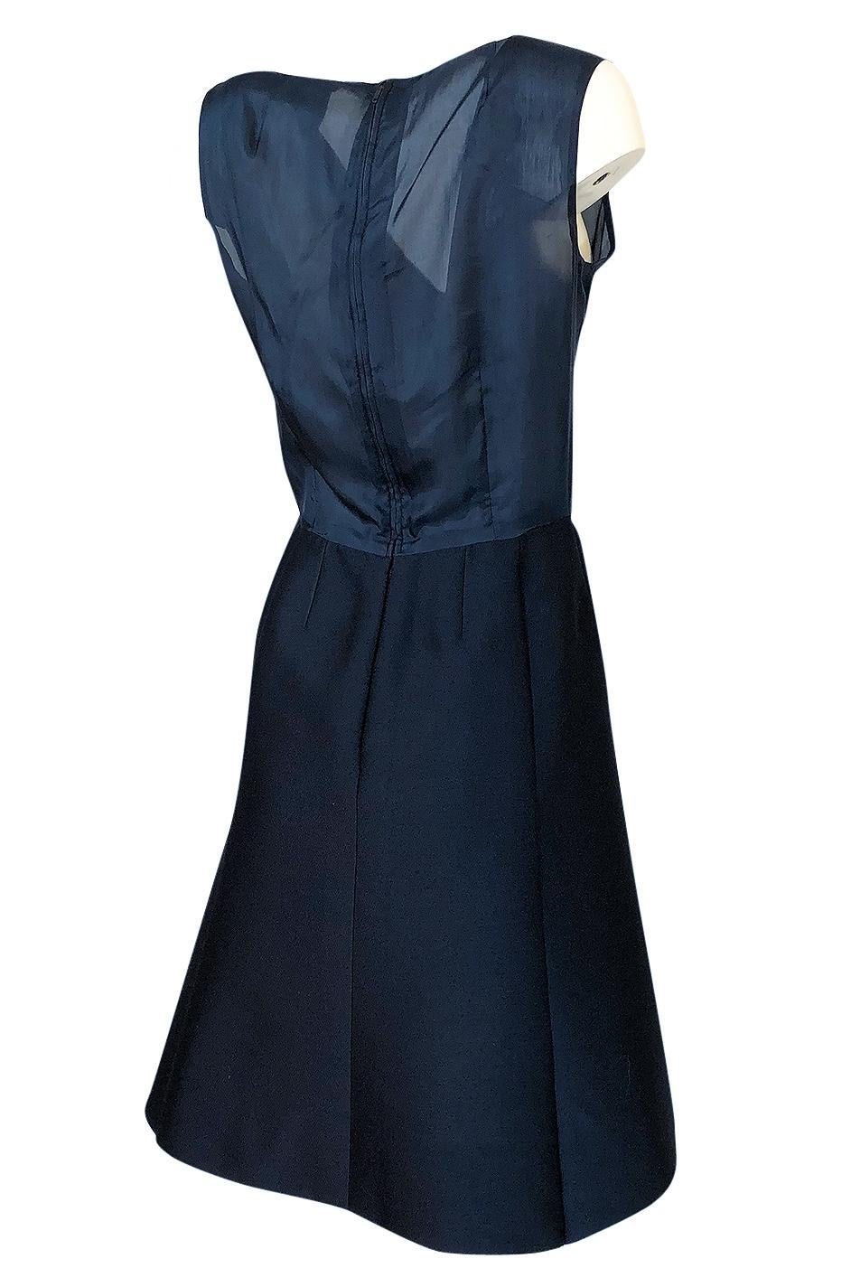 1950s Christian Dior Midnight Blue Demi-Couture 3 Piece Dress Suit 6