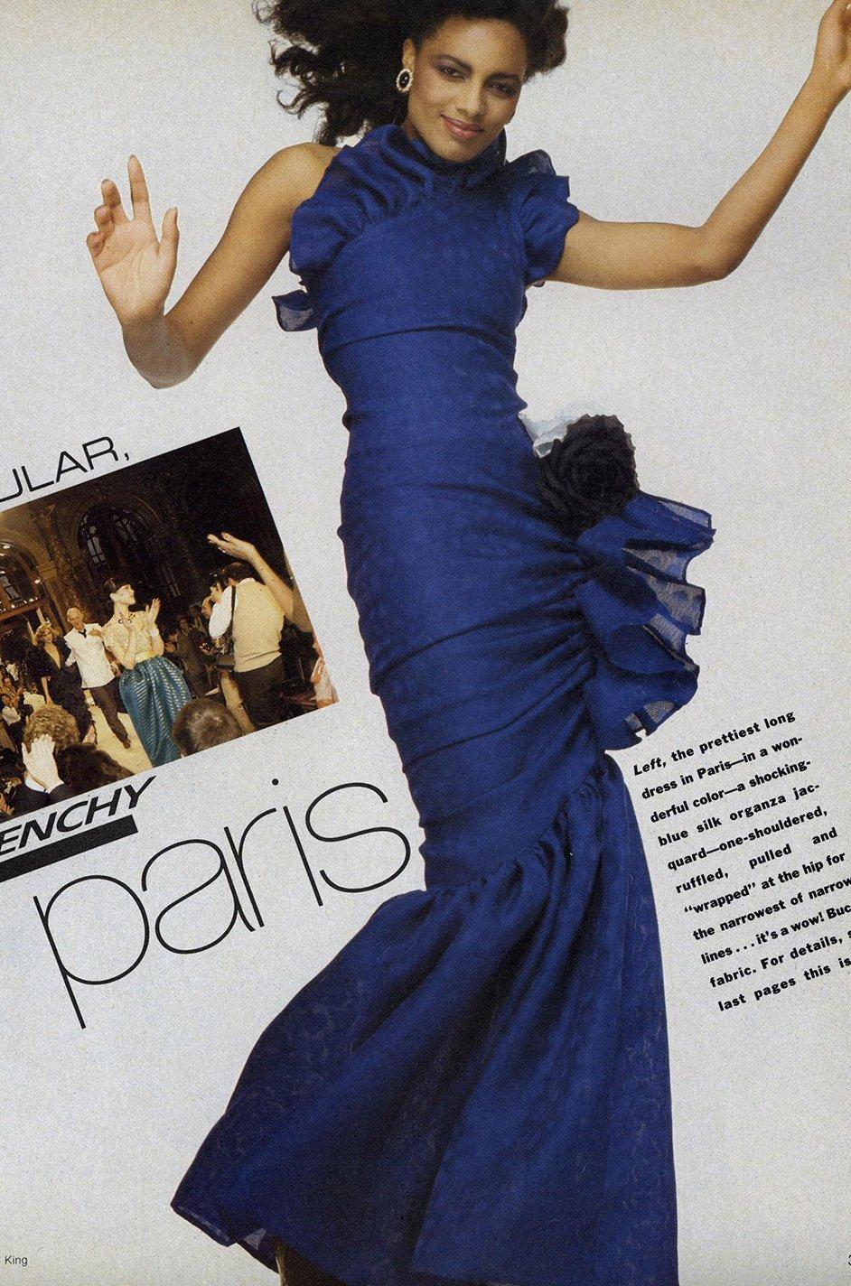 Spring 1982 Unlabeled Givenchy One Shoulder Purple Silk Dress 5