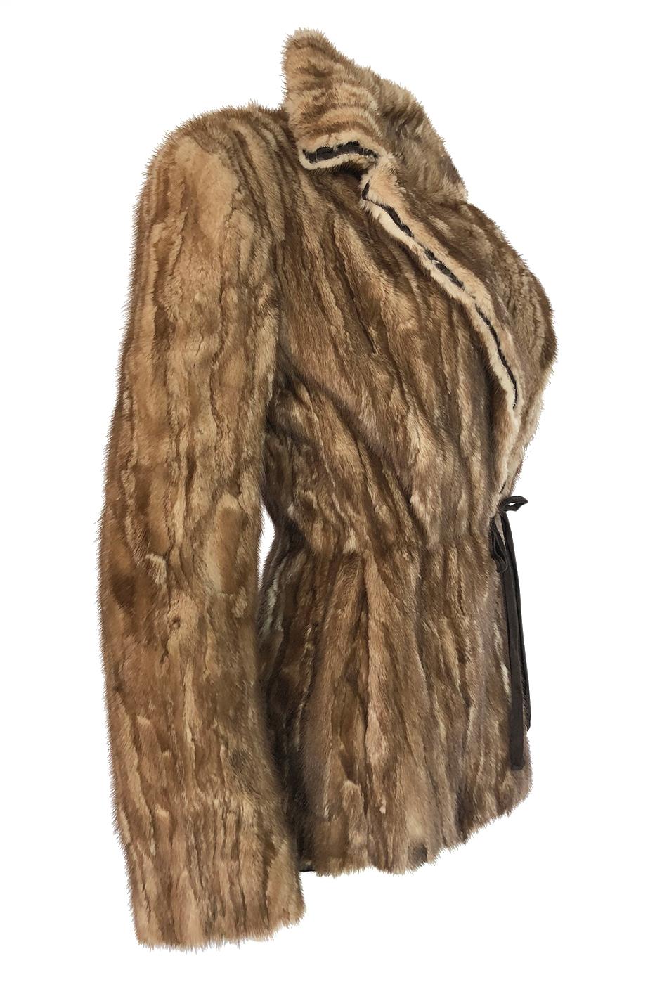 Brown F/W 2002 Prada Runway Look 32 Documented Mink Fur Jacket