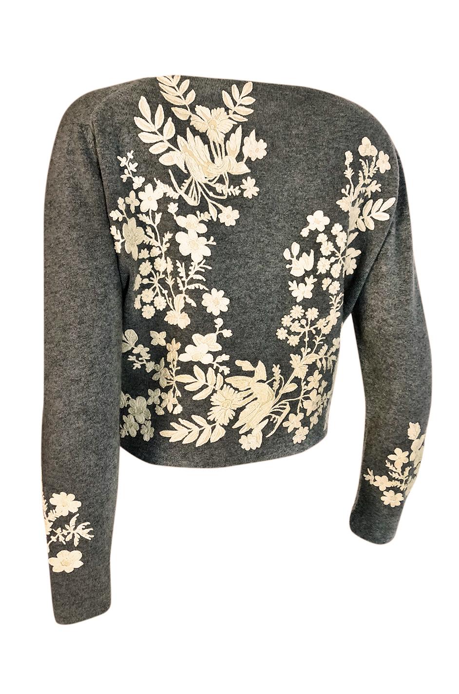 Women's 1950s Helen Bond Carruthers Cashmere & Antique Cording Sweater Cardigan