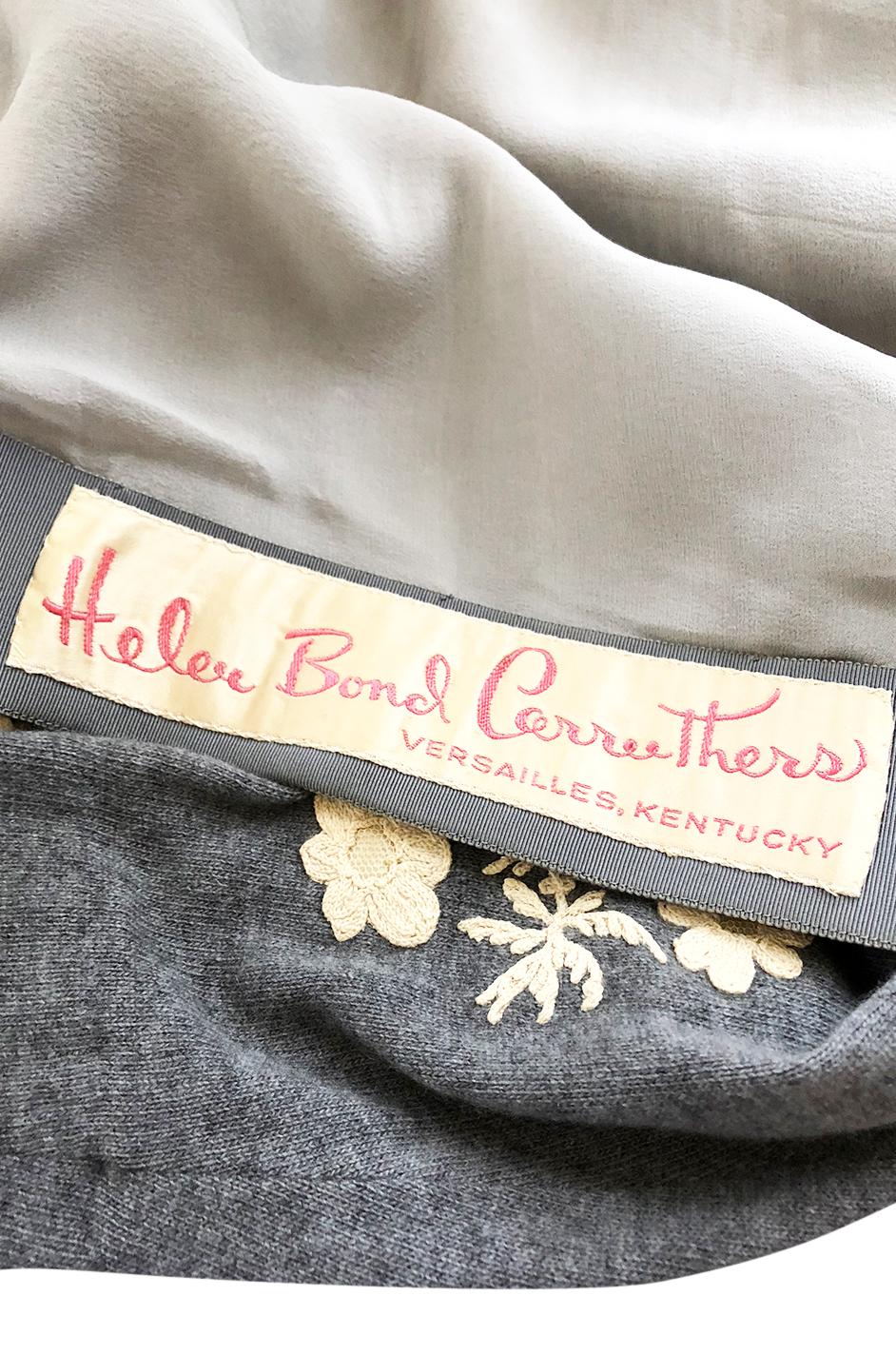 1950s Helen Bond Carruthers Cashmere & Antique Cording Sweater Cardigan 3