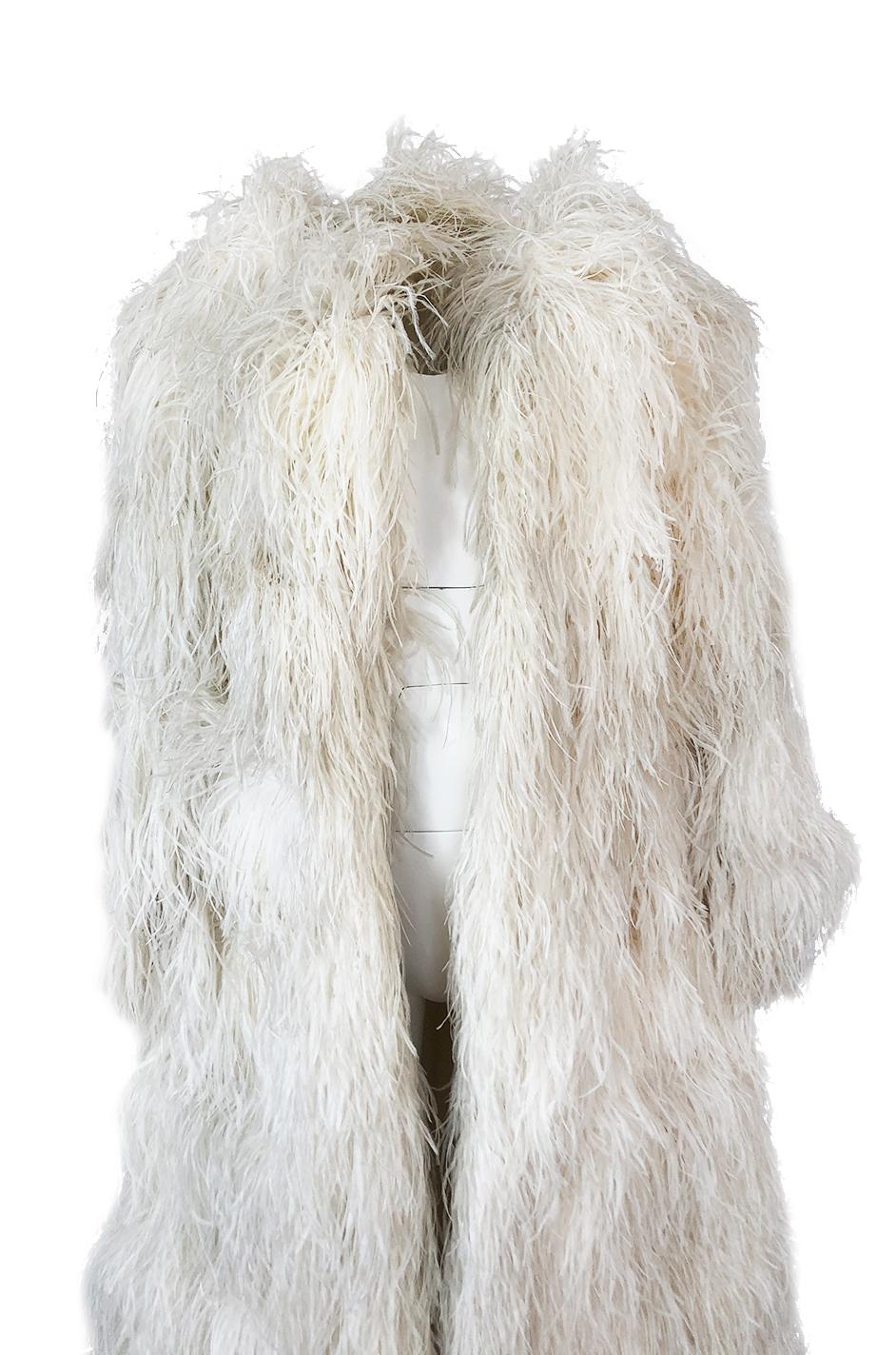 Women's 1960s Michael Novarese Ostrich Feather Full Length Maxi Coat