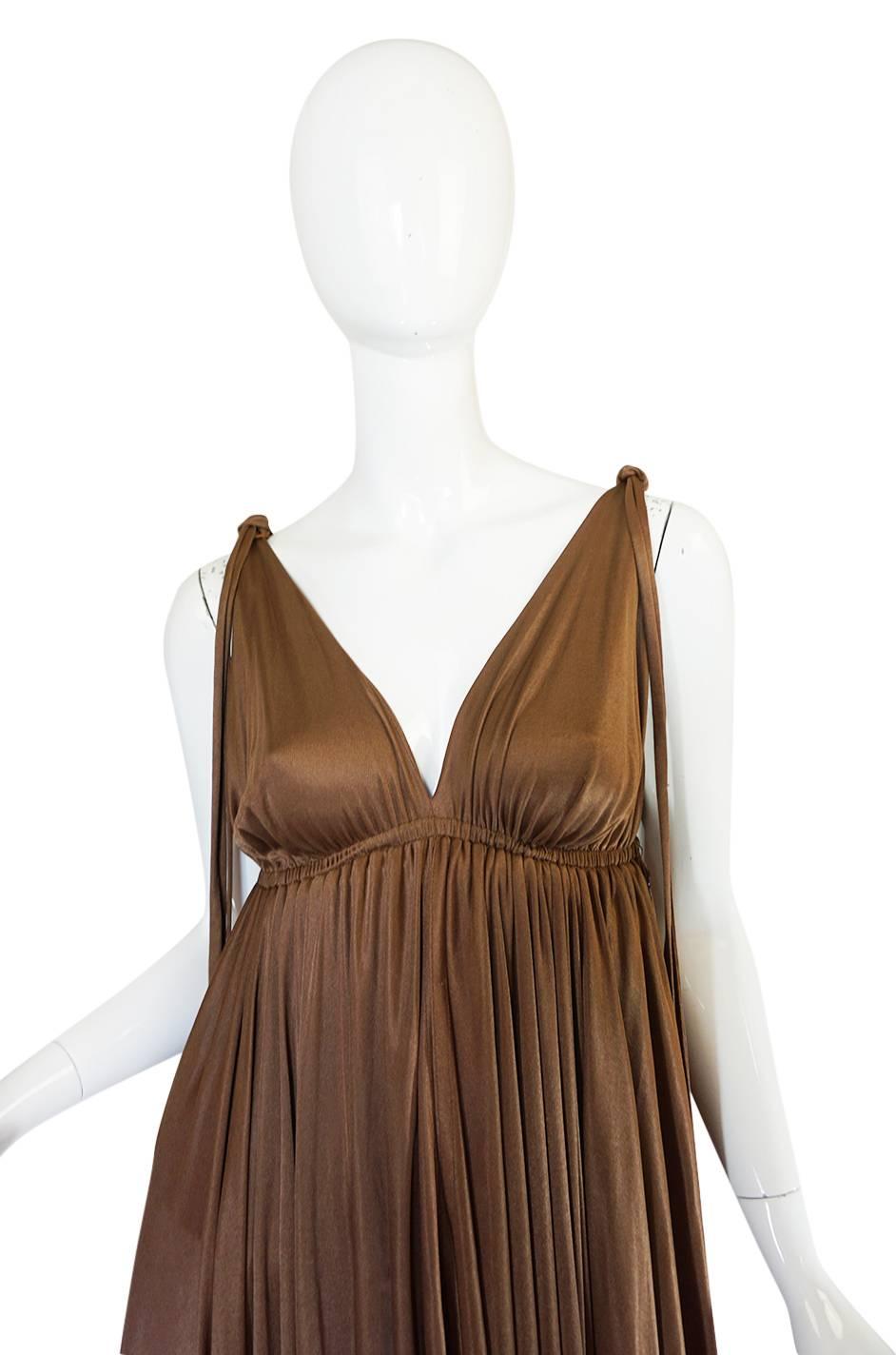 Superb 1970s Grecian Goddess Frank Usher Jersey Dress 2