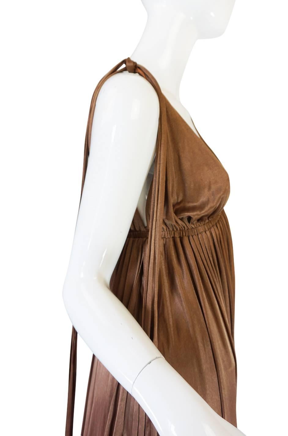 Superb 1970s Grecian Goddess Frank Usher Jersey Dress 1