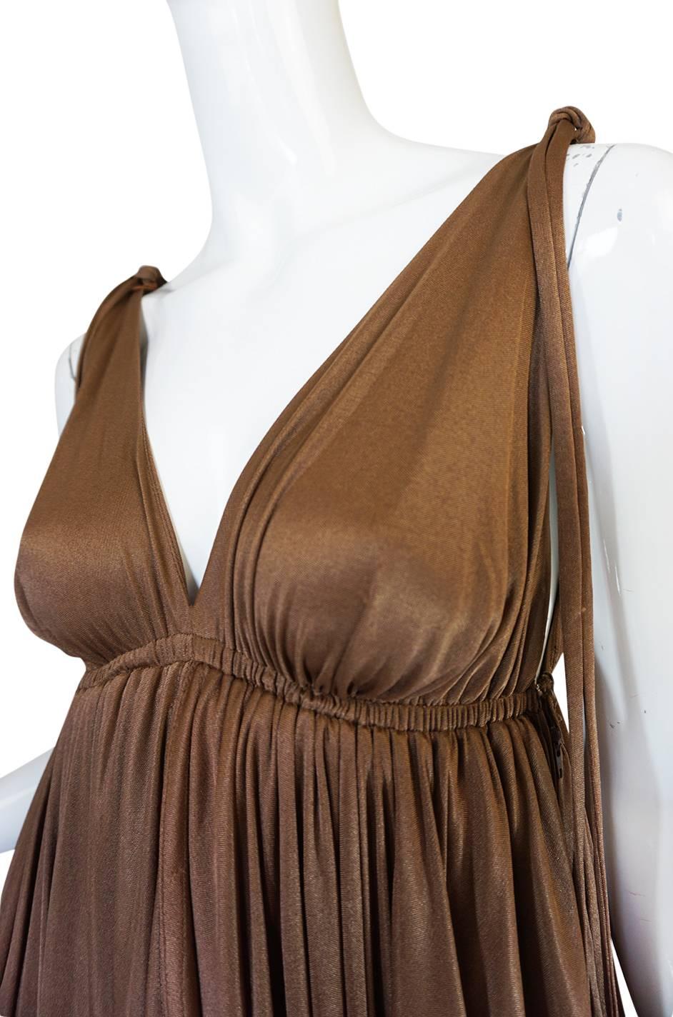 Superb 1970s Grecian Goddess Frank Usher Jersey Dress 3