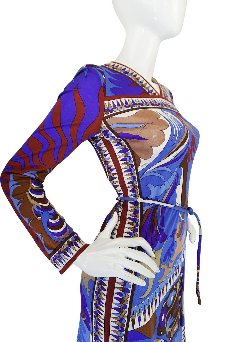 1960s Emilio Pucci Brilliant Printed Silk Jersey Dress 2