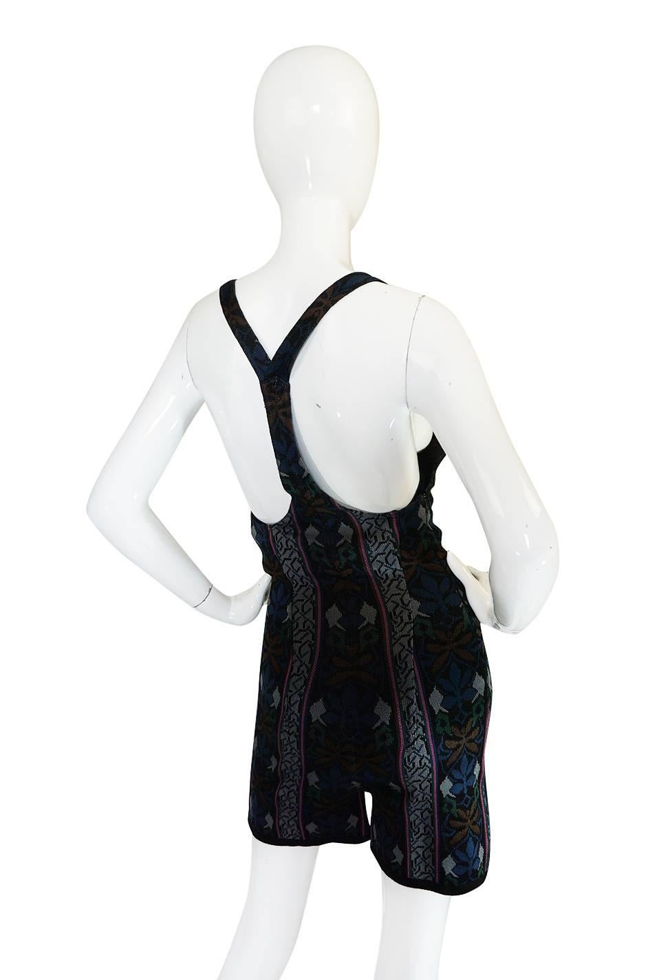 Women's Fall 1990 Collection Azzedine Alaia Printed Romper Playsuit