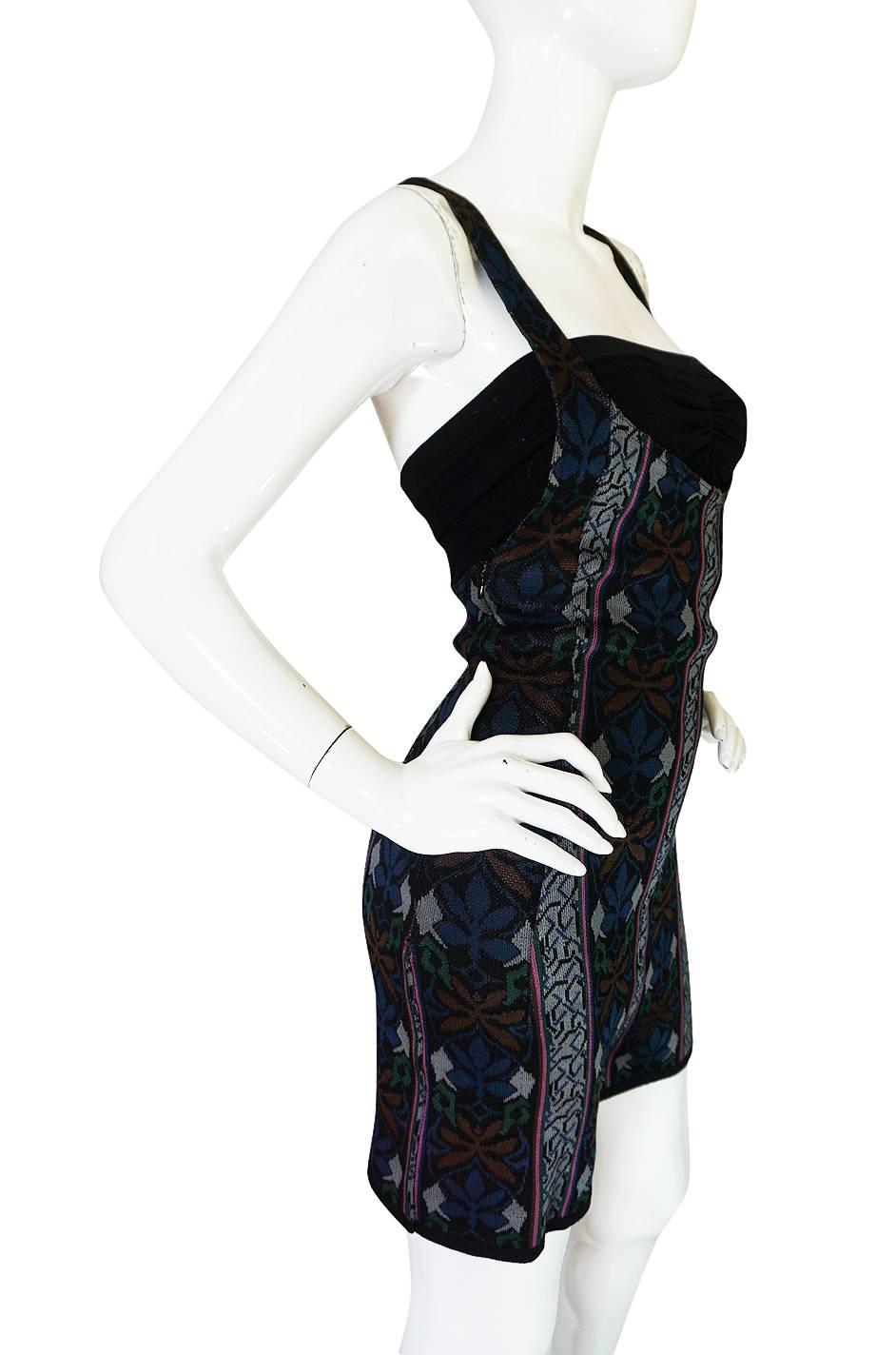 Fall 1990 Collection Azzedine Alaia Printed Romper Playsuit 2
