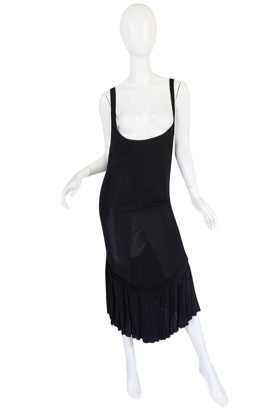 Black Spring 1990 Azzedine Alaia Scooped Front 