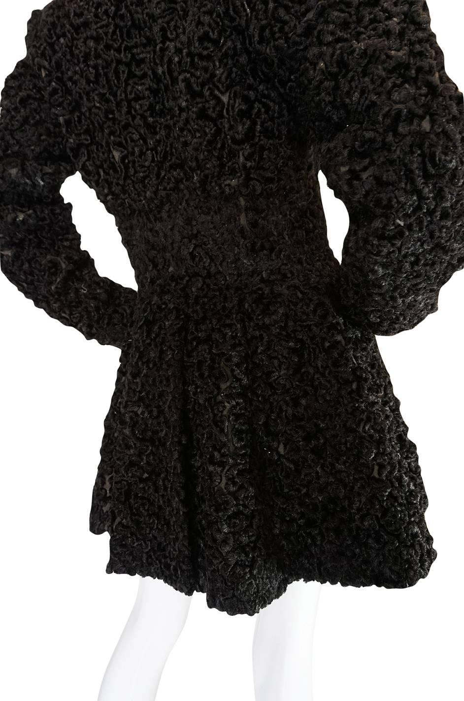 Women's Important Fall 1991 Collection Alaia 'Astrakhan' Faux Fur Coat