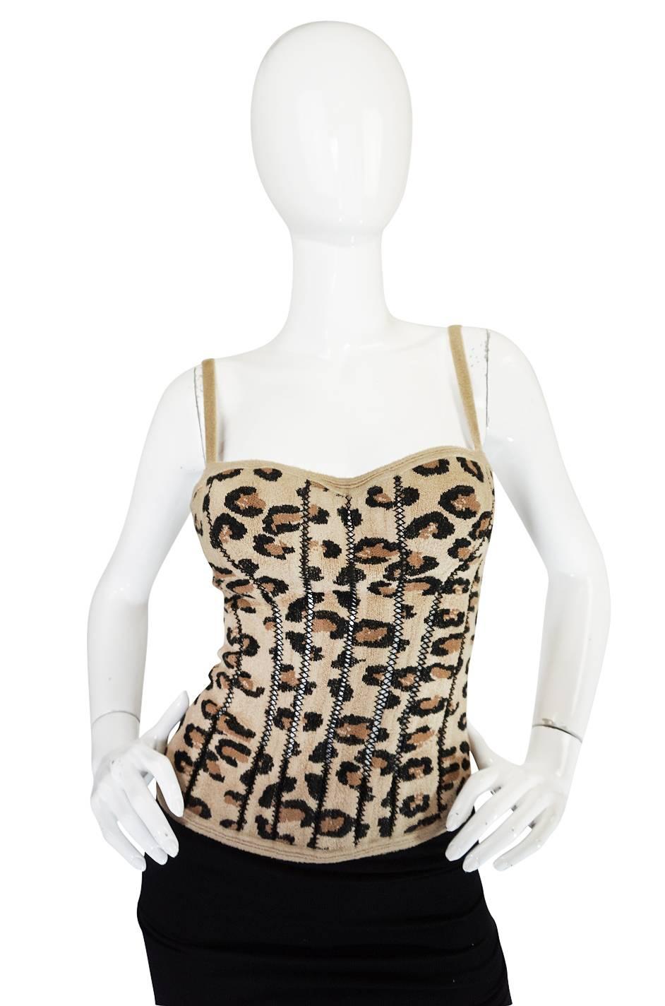 Iconic Fall 1991 Museum Held Alaia Leopard Corset Top 2