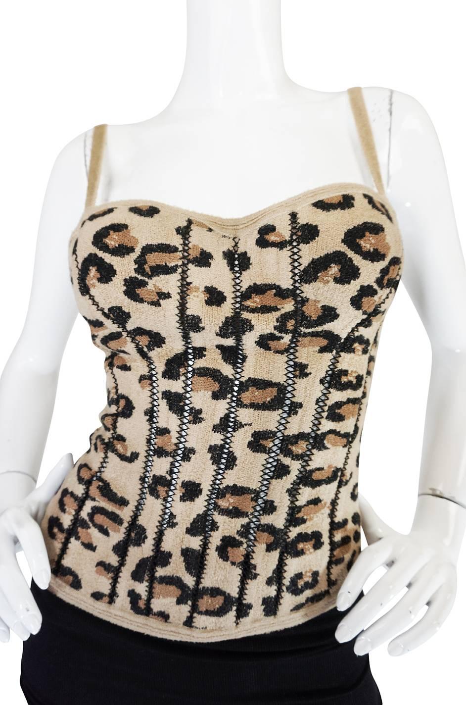 Iconic Fall 1991 Museum Held Alaia Leopard Corset Top 3