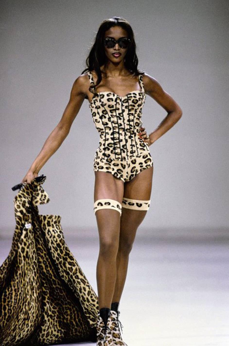 Iconic Fall 1991 Museum Held Alaia Leopard Corset Top 5