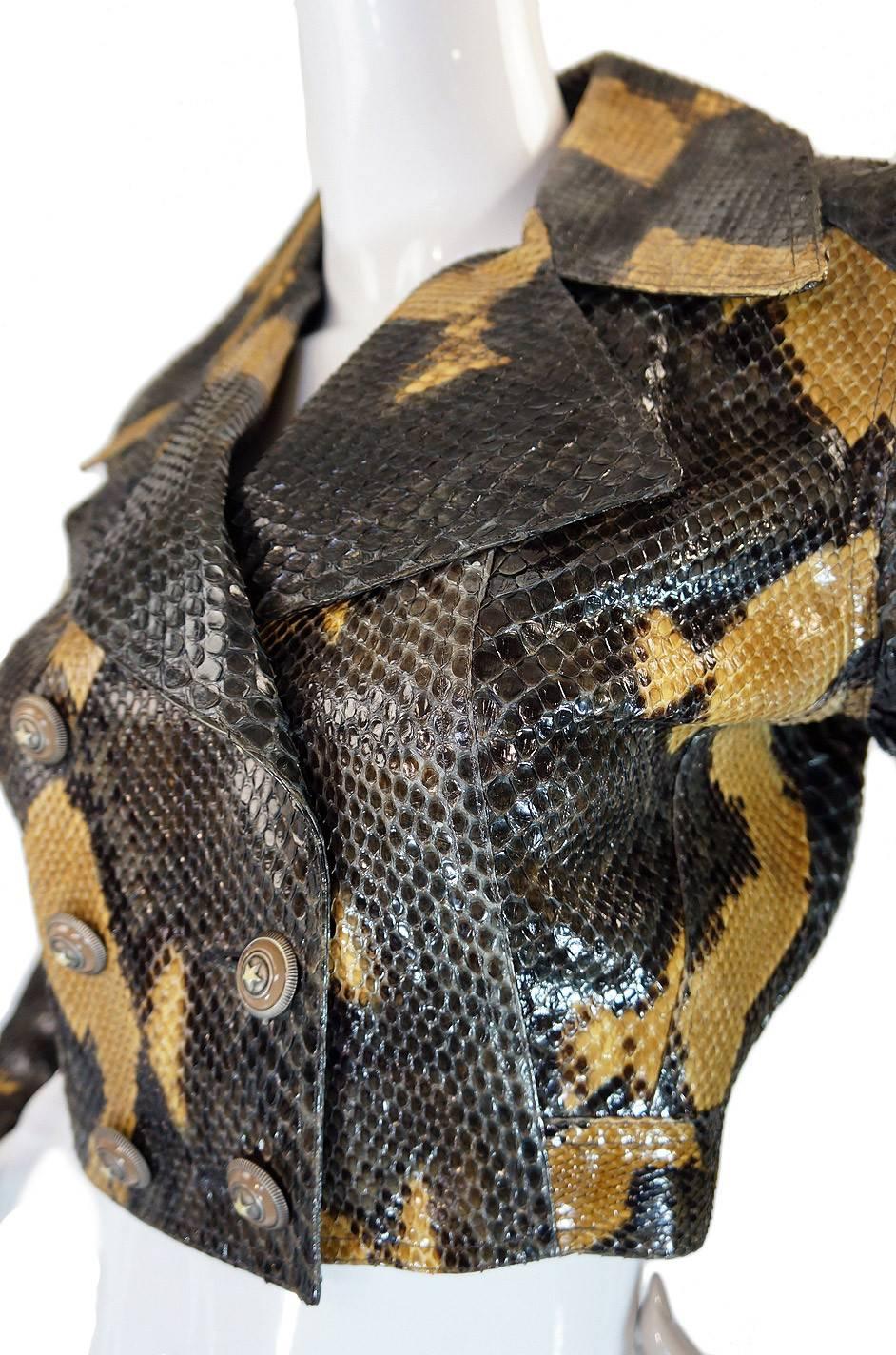 1991 Museum Held Alaia Exotic Python Skin Biker Jacket 2
