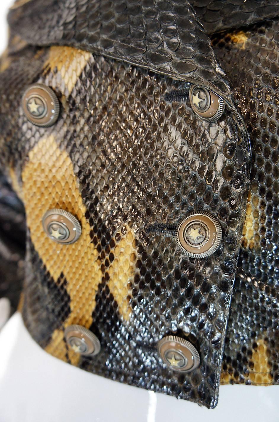 Women's 1991 Museum Held Alaia Exotic Python Skin Biker Jacket