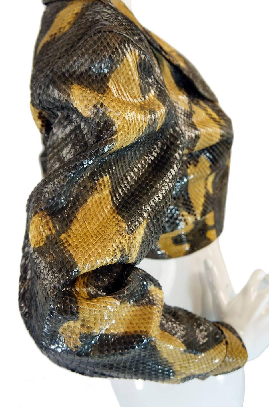 1991 Museum Held Alaia Exotic Python Skin Biker Jacket 1