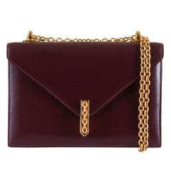 A Rare Hermes 'Alcazar' Evening Bag in Burgundy Box Calfskin Leather