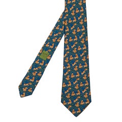 'Red Squirrels' - Vintage Hermes Silk Tie
