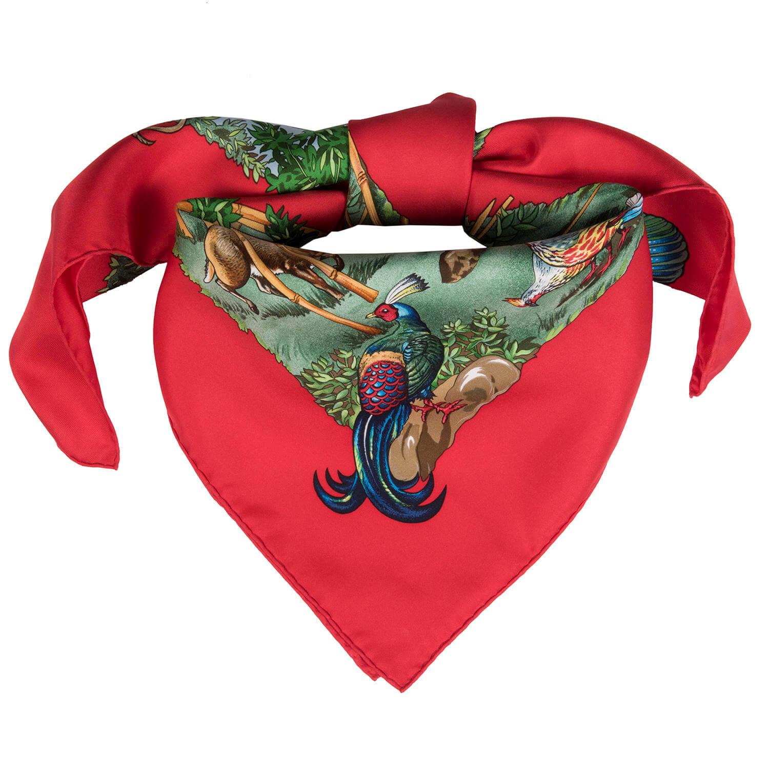 Pristine Vintage Hermes Silk Scarf 'Sichuan' by Robert Dallet