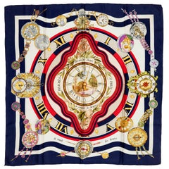 Hermes Millenium Celebration Silk Scarf 'Le Ronde des Heures' by Loic Dubigeon