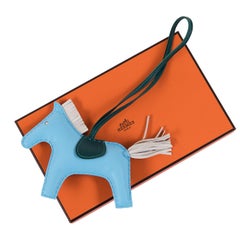 Hermes Rodeo Horse Tricolour 12cm MM Lamb Milo Leather Bag Charm