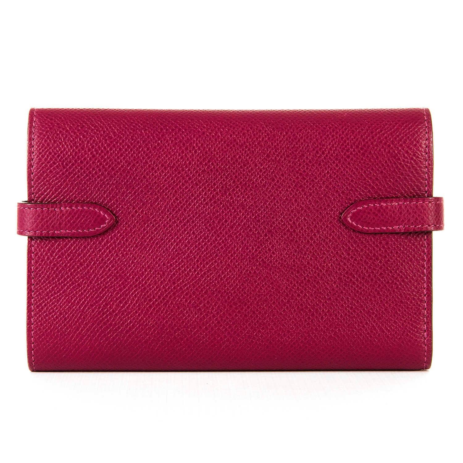 A fabulous Hermes 'Special Order' colour, Kelly Epsom Leather Wallet. In pristine 'Store-fresh' condition the Wallet is finished in 'Tosca' beautifully accented with silver Palladium hardware. The interior  also in matching Epsom leather, has a