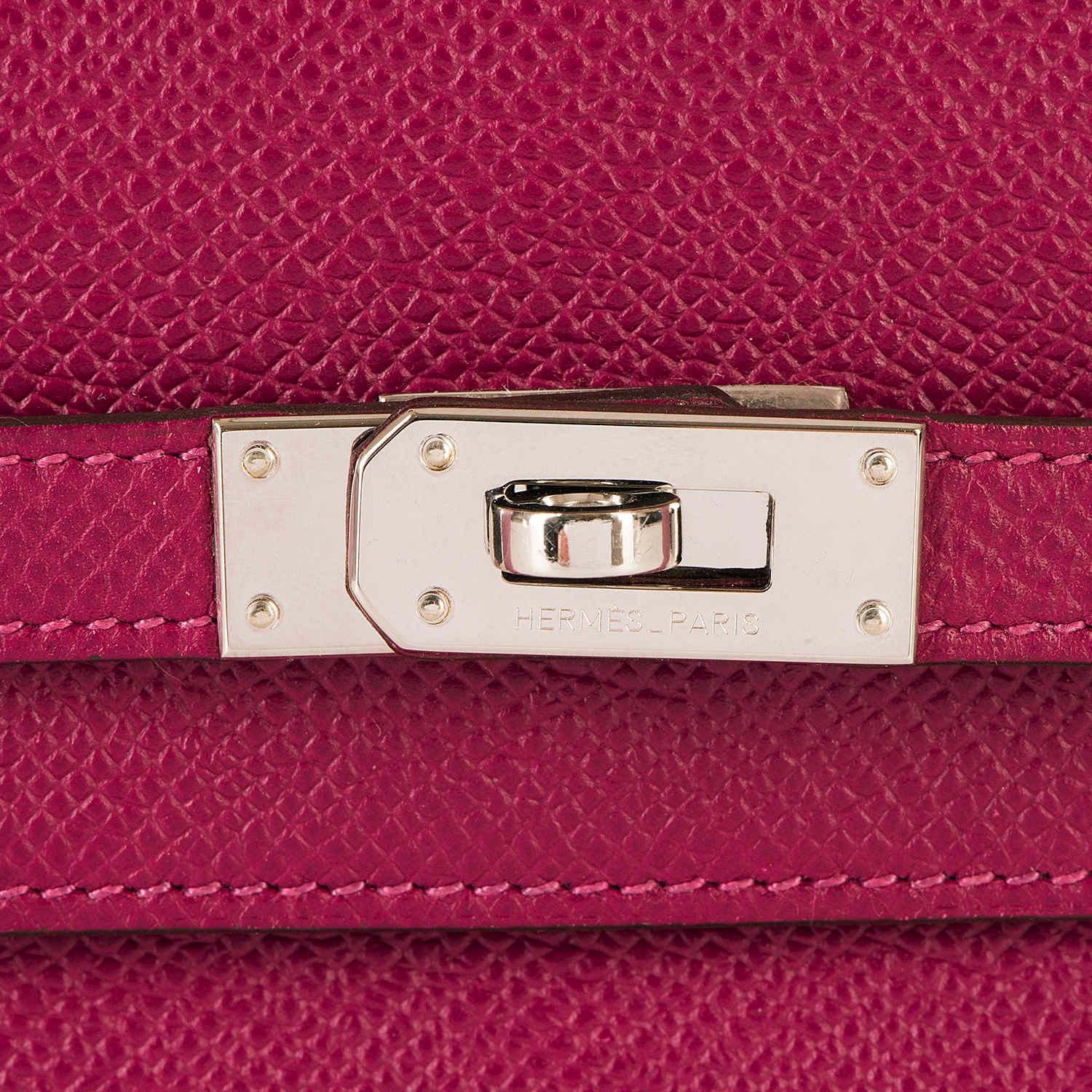 Red Pristine Hermes Special Order kelly Wallet in 'Tosca' Epsom Leather