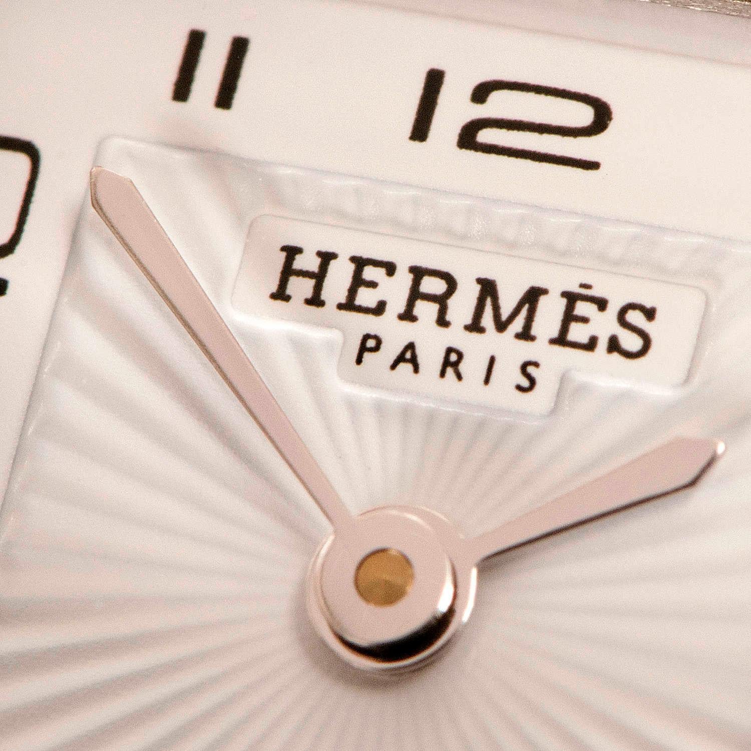 AS NEW - A Boxed Hermes Ladies 'Heure H' double Strap Silver Palladium Watch 4