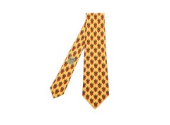 Pristine Vintage Hermes Silk Tie 'Scrolls'