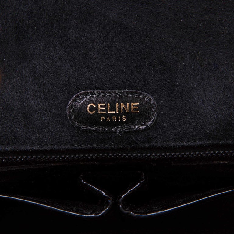 Classic Celine of Paris Black Suede Shoulder Bag or Clutch at 1stDibs