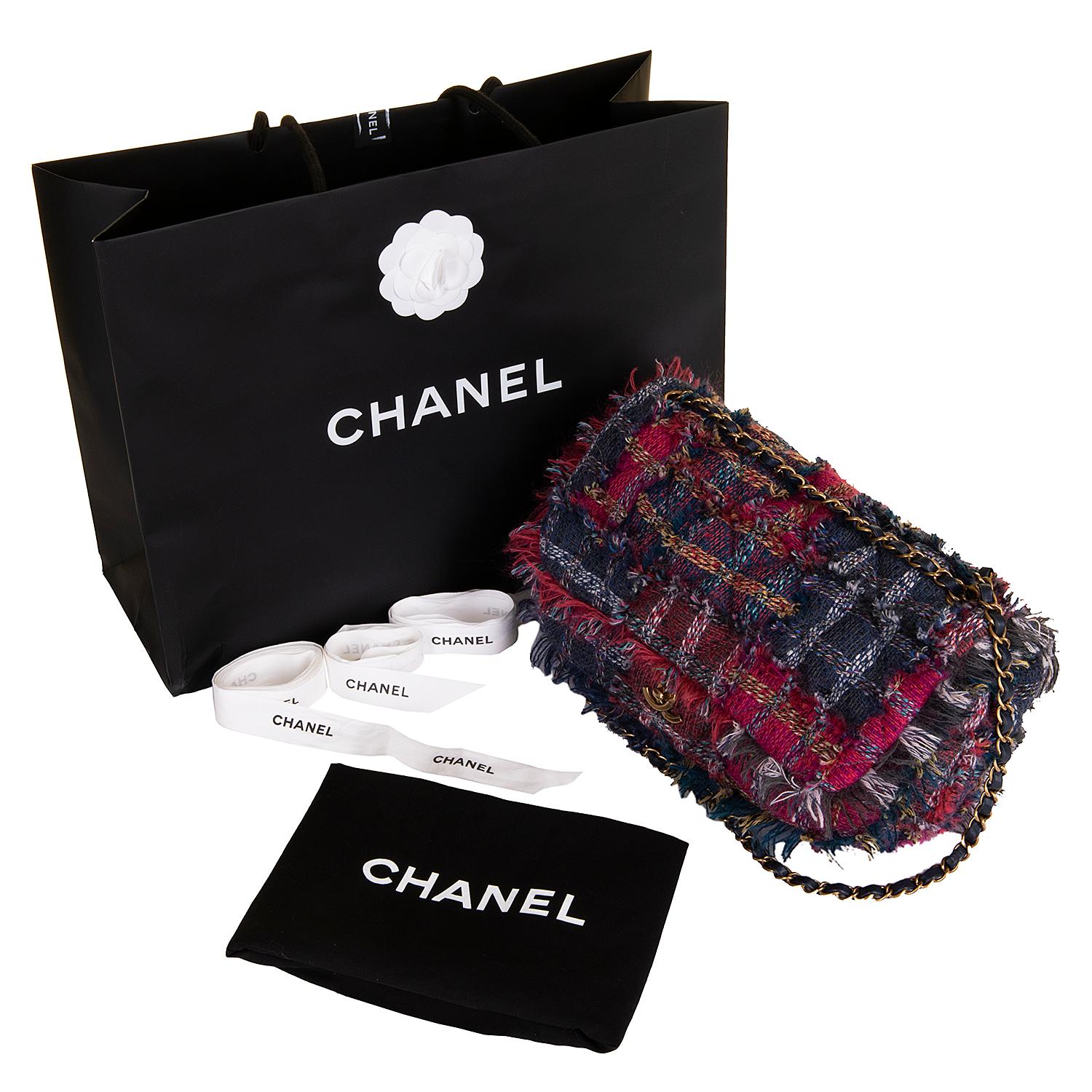 Black Gorgeous Chanel 'Jumbo' Sac Timeless in Multi-coloured Wool Tweed