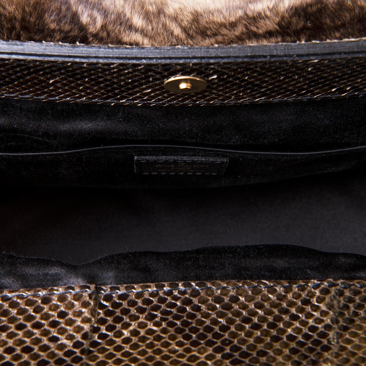 As New Louis Vuitton 'Runway' Monogrammed Lizard, Python & Fur Bag 1
