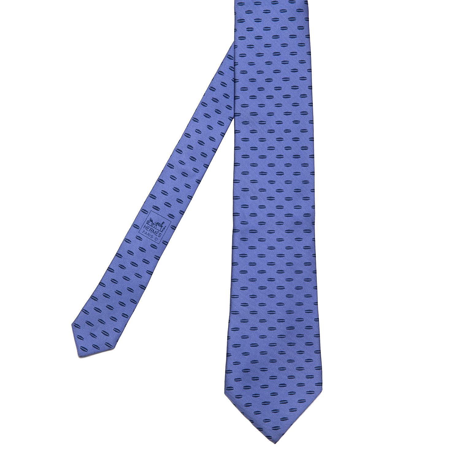 Pristine Hermes Silk Tie 'Lips' is on a mid-blue ground.