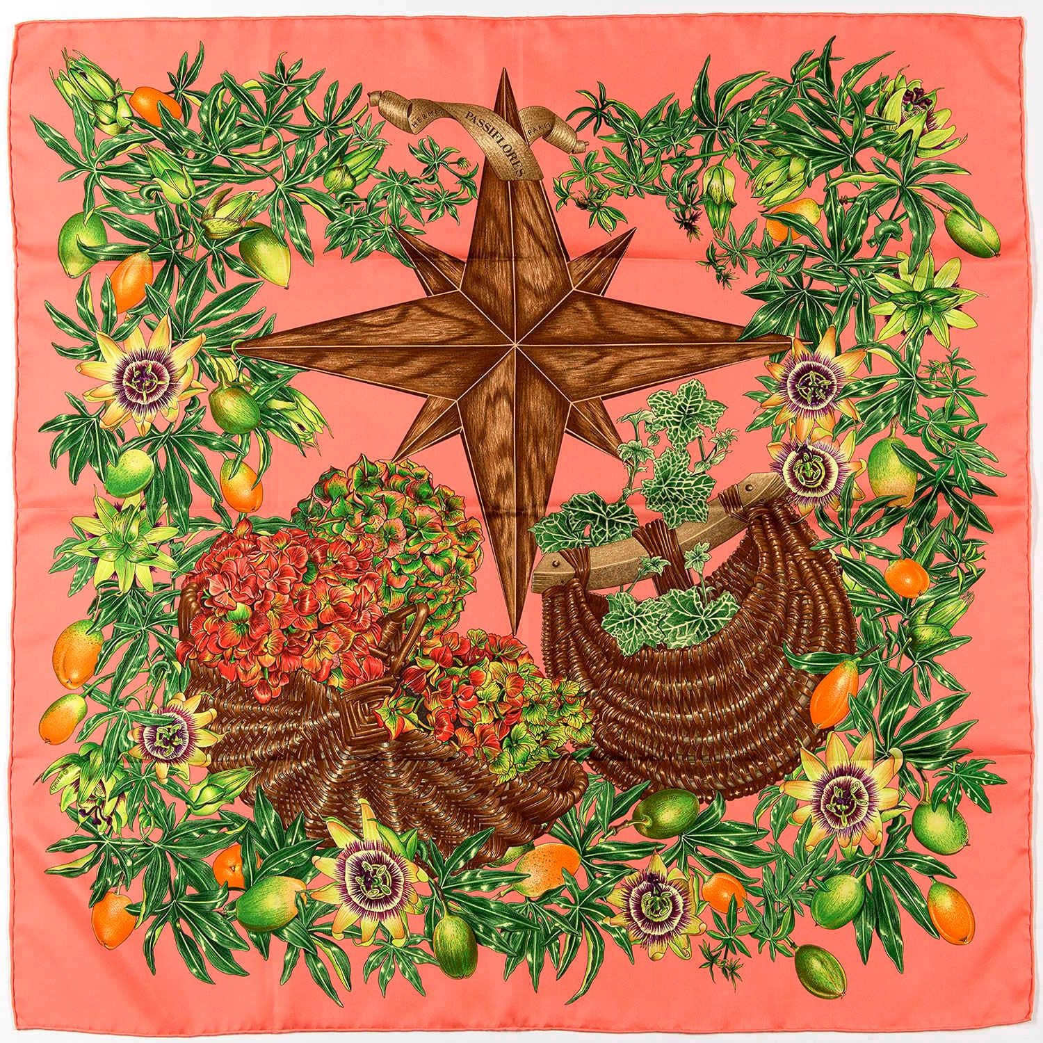 TRES CHIC  Hermes Silk Scarf 'Passiflores' by Valerie Dawlat In Excellent Condition In London, GB
