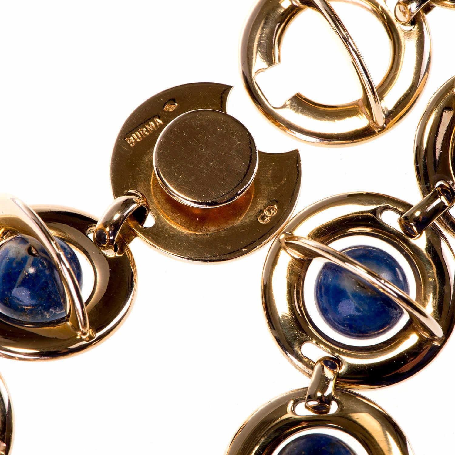 Women's A Rare  Vintage Lazuli & Gold Metal Necklace by Burma of Paris