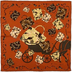 Pristine Hermes Silk Scarf 'Kelly en Caleche' by Cyrille Diatkine