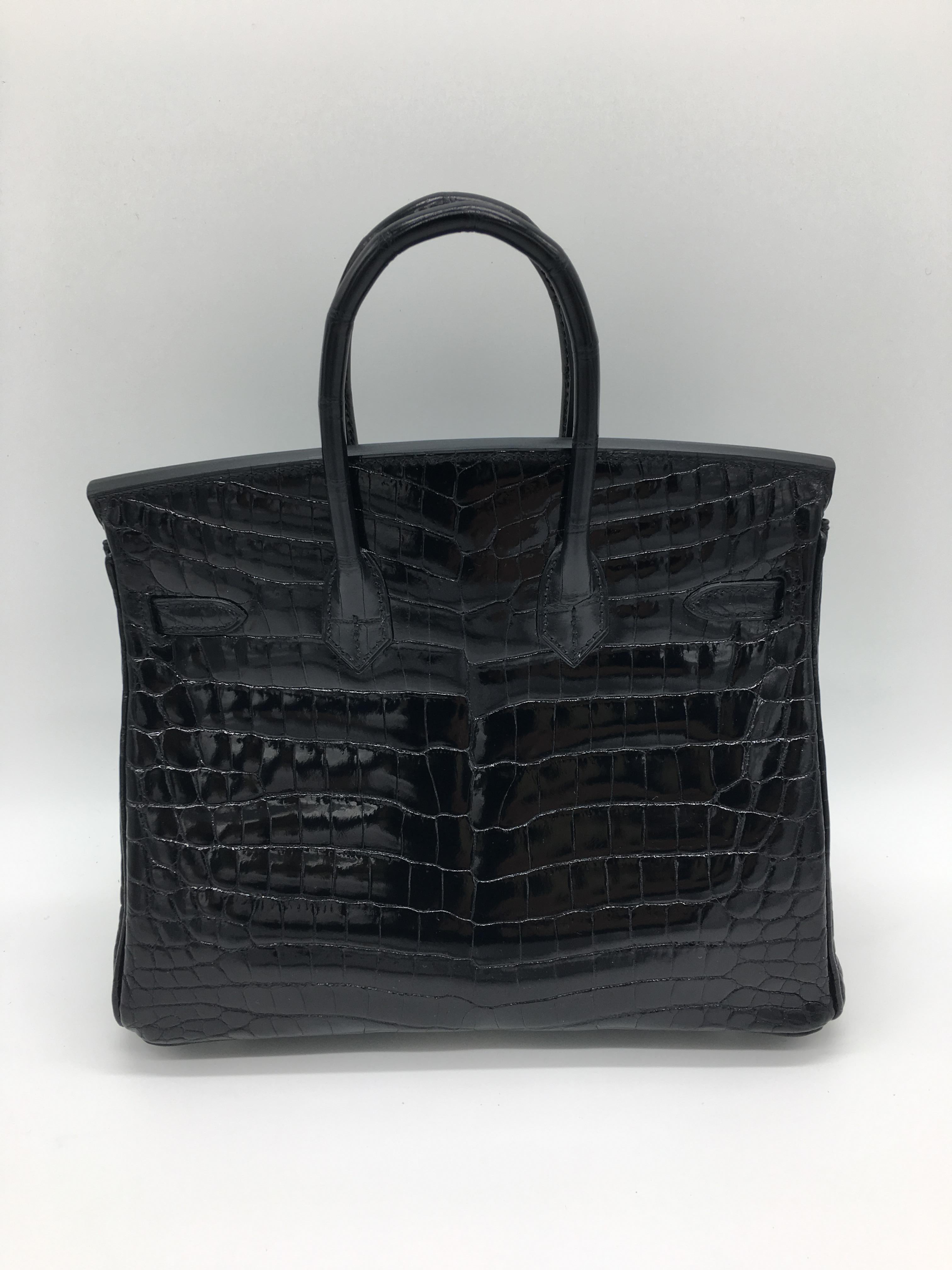 hermes black crocodile birkin bag