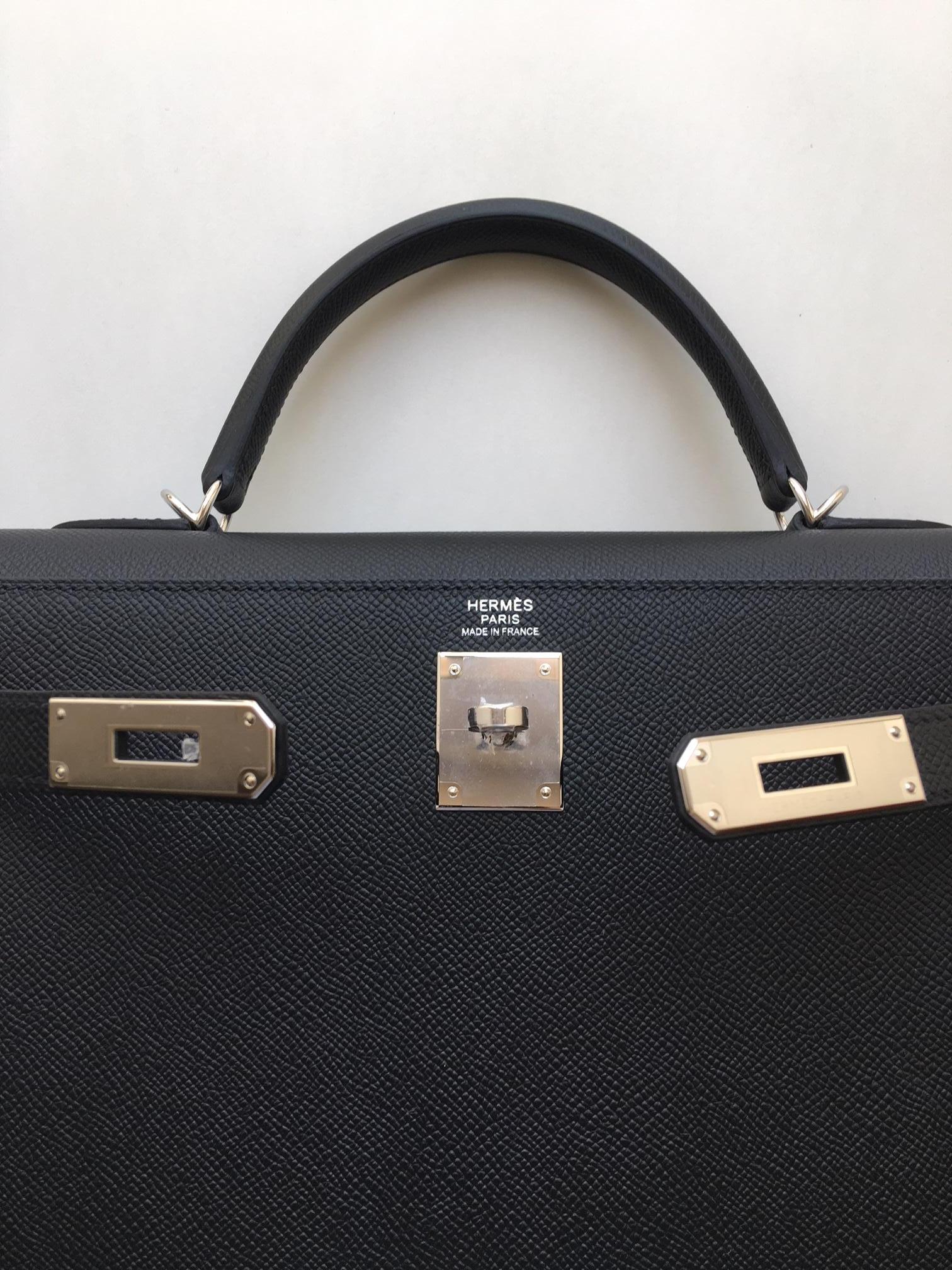 Women's Hermes Black Epsom Kelly 32cm Bag